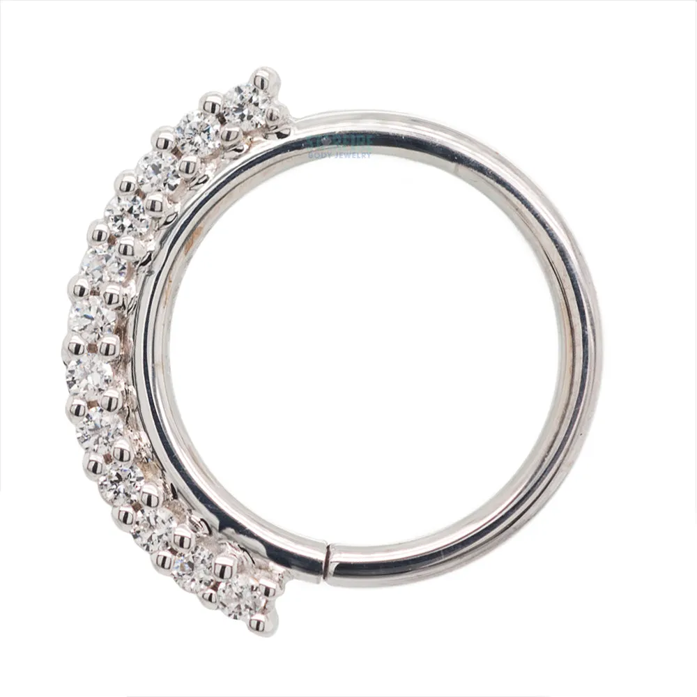 "Dahlia" Seam Ring in Gold with White CZ's