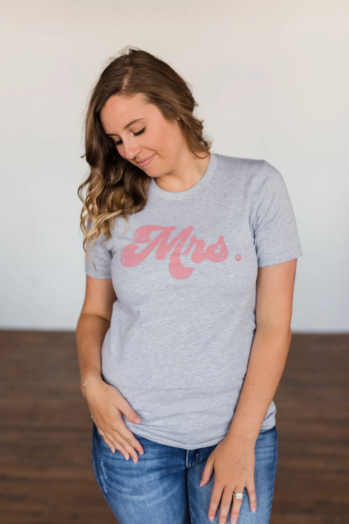 "Mrs." Graphic Tee- Grey