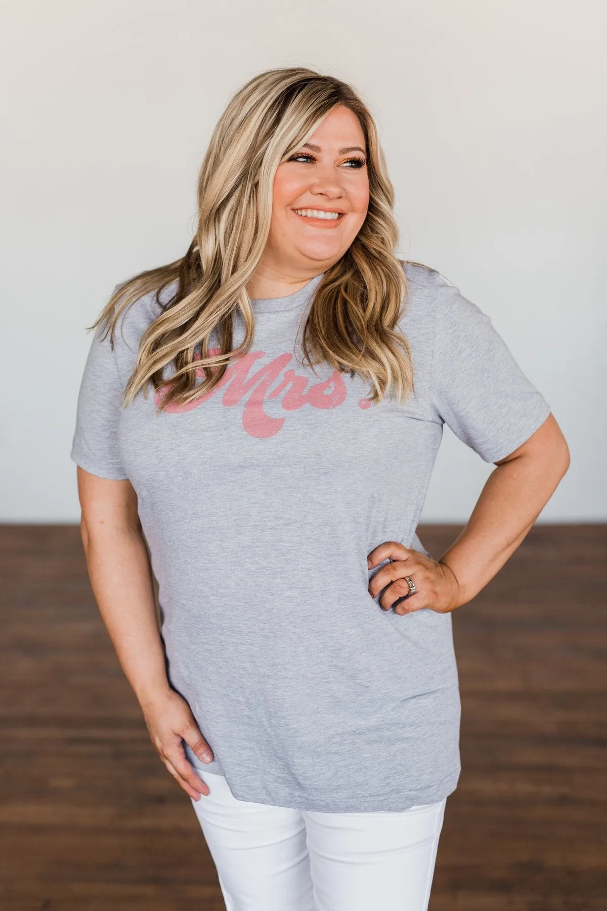 "Mrs." Graphic Tee- Grey
