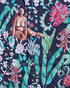 Rayon challis in tropical serenity