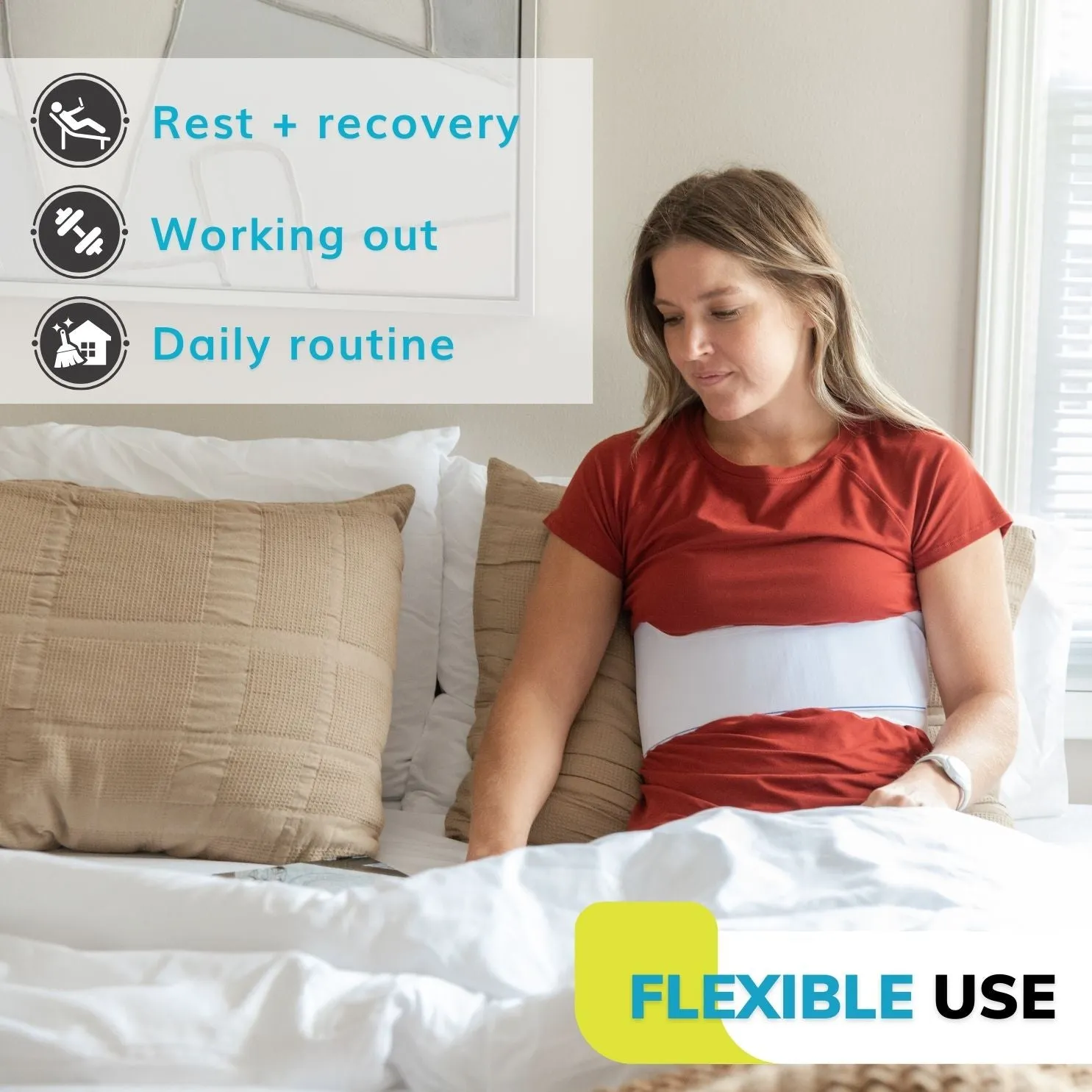 Rib Compression Wrap | Injury Belt and Chest Binder Brace for Sore, Bruised or Broken Ribs Recovery