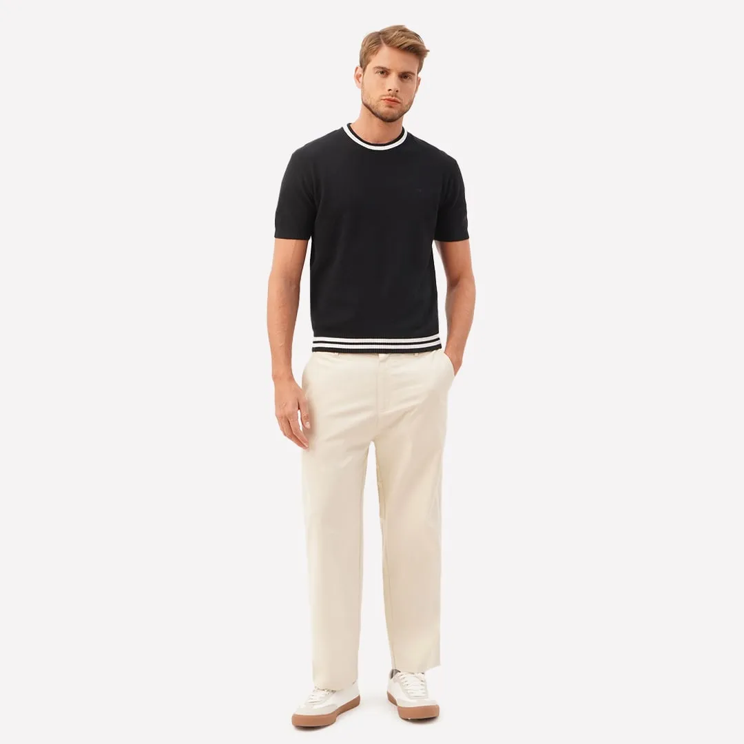 Round Neck T-Shirt With Tipping