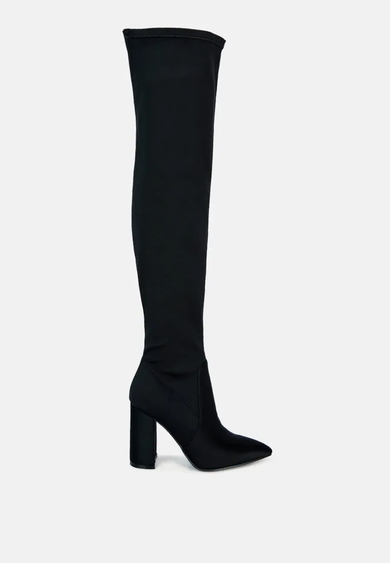 Schiffer High Block Heeled Long Boot By Ruw