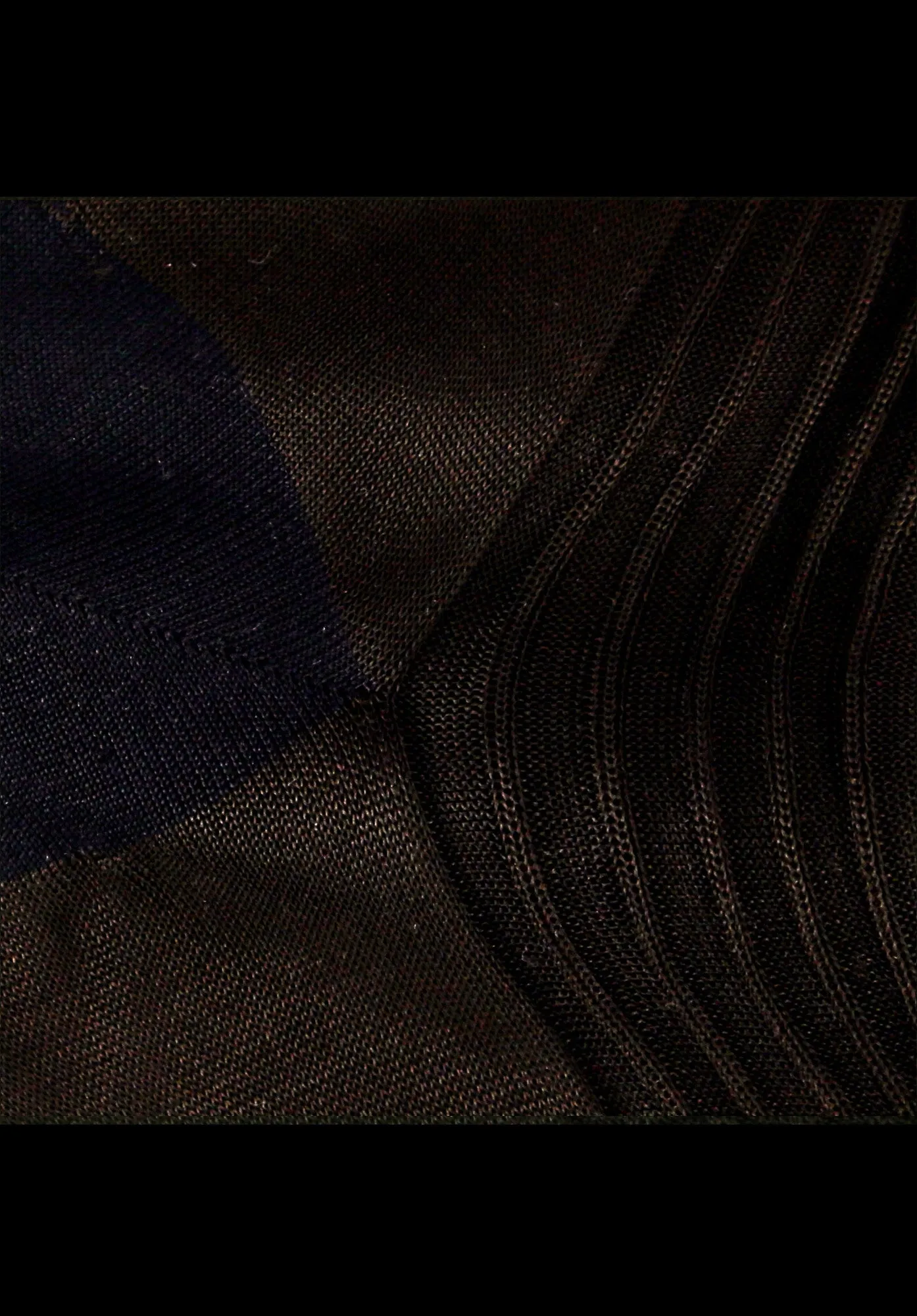 Silk Contrast Rib Mid-Calf