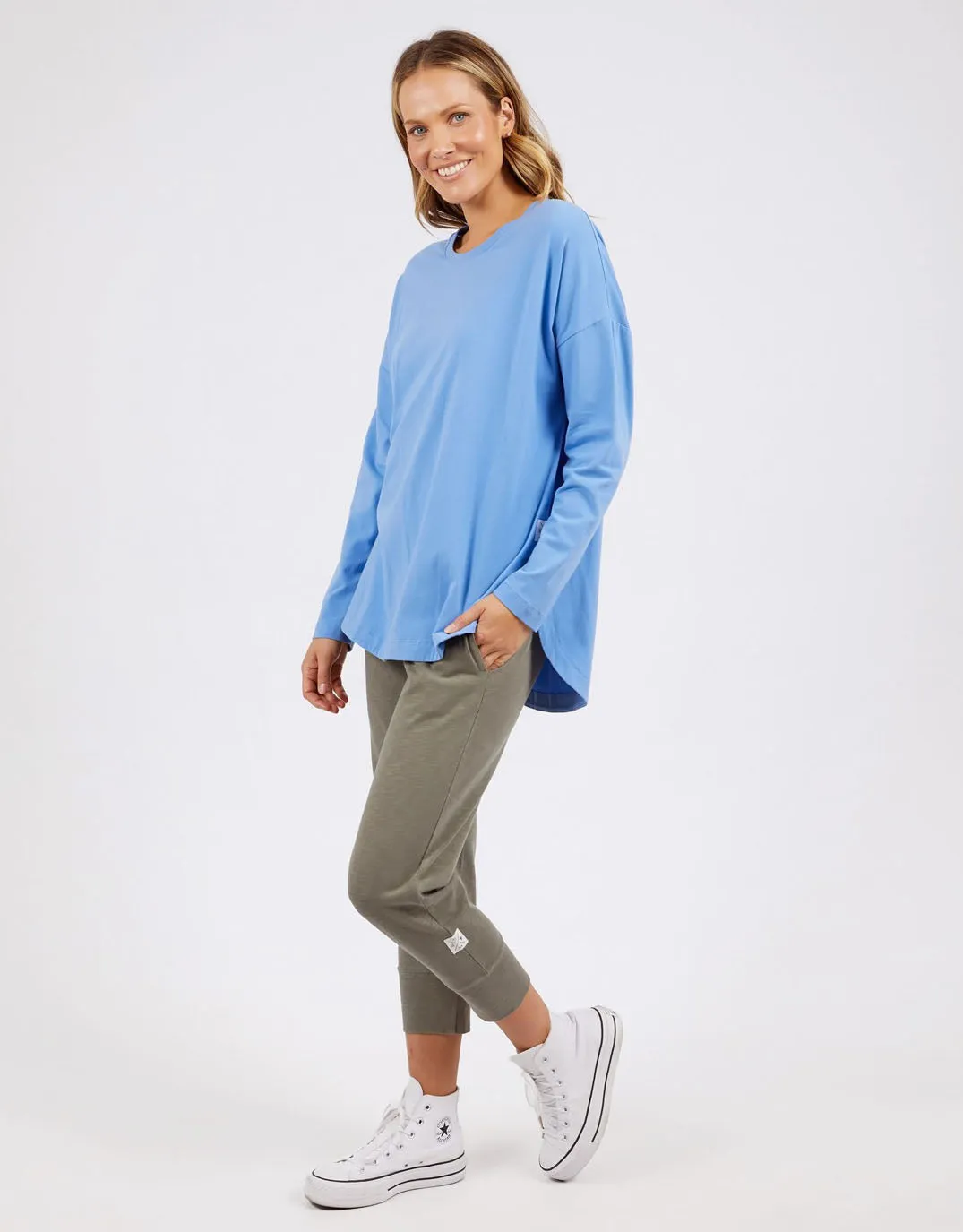 Society Long Sleeve Tee - Cerulean Blue