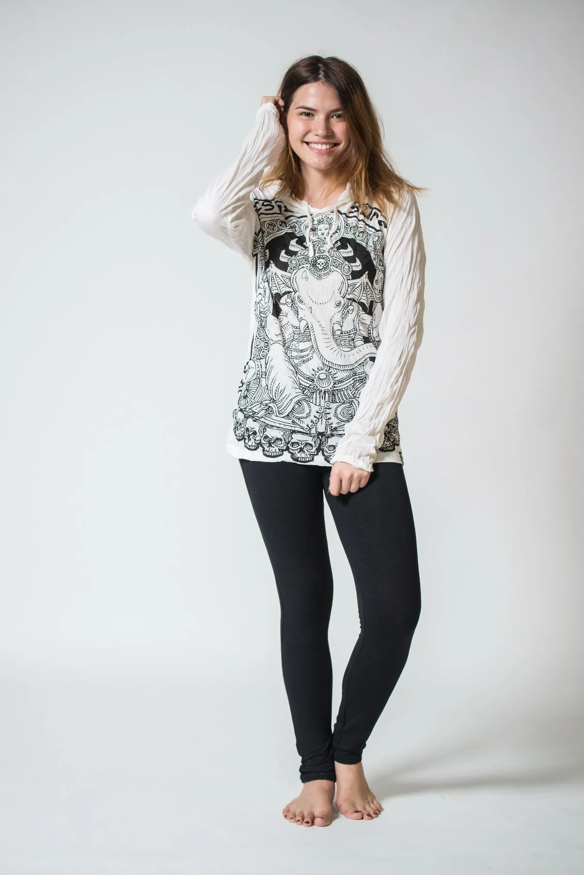 Sure Design Unisex Batman Ganesh Hoodie White