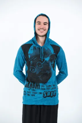 Sure Design Unisex Gandhi Hoodie Denim Blue