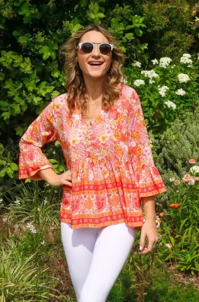 Sydney Top / Tangerine Floral