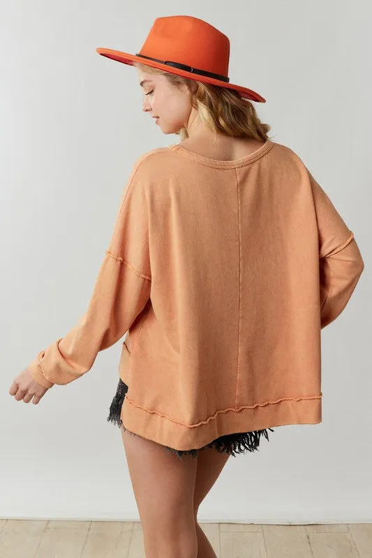 Thankful Print Washed Top