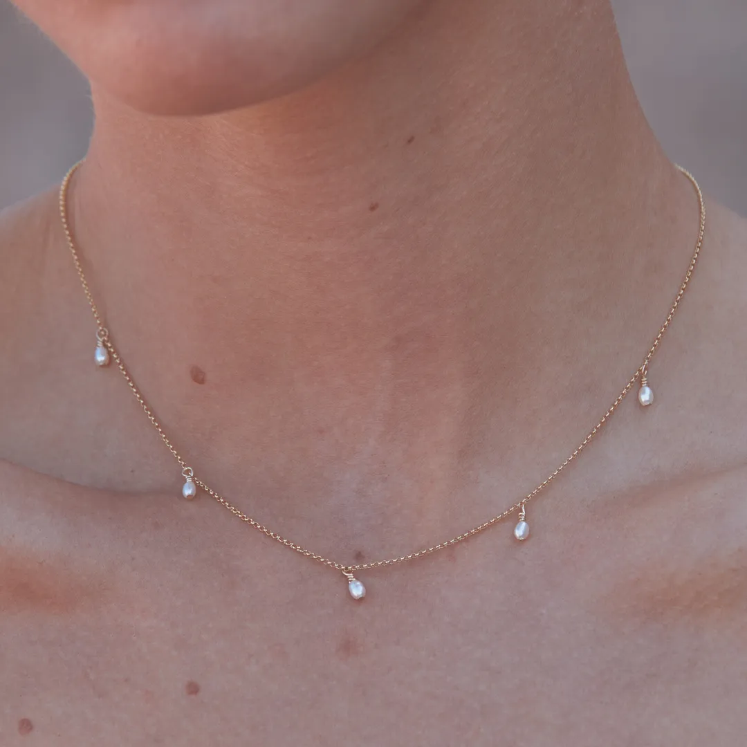 Tilica Freshwater Pearl Necklace - Solid Gold
