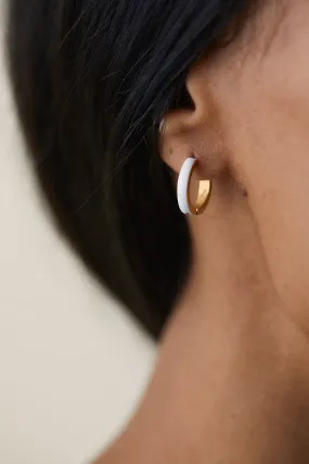 White Enamel Zaana Mini Hoops