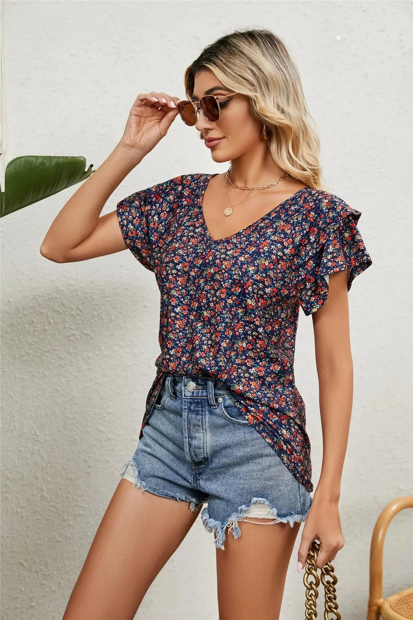 Women's Shirts & Blouses for Women Elegant Summer Tops Short Sleeve Korean Popular Clothes Red Blouse Woman Trend 2024 Clothing