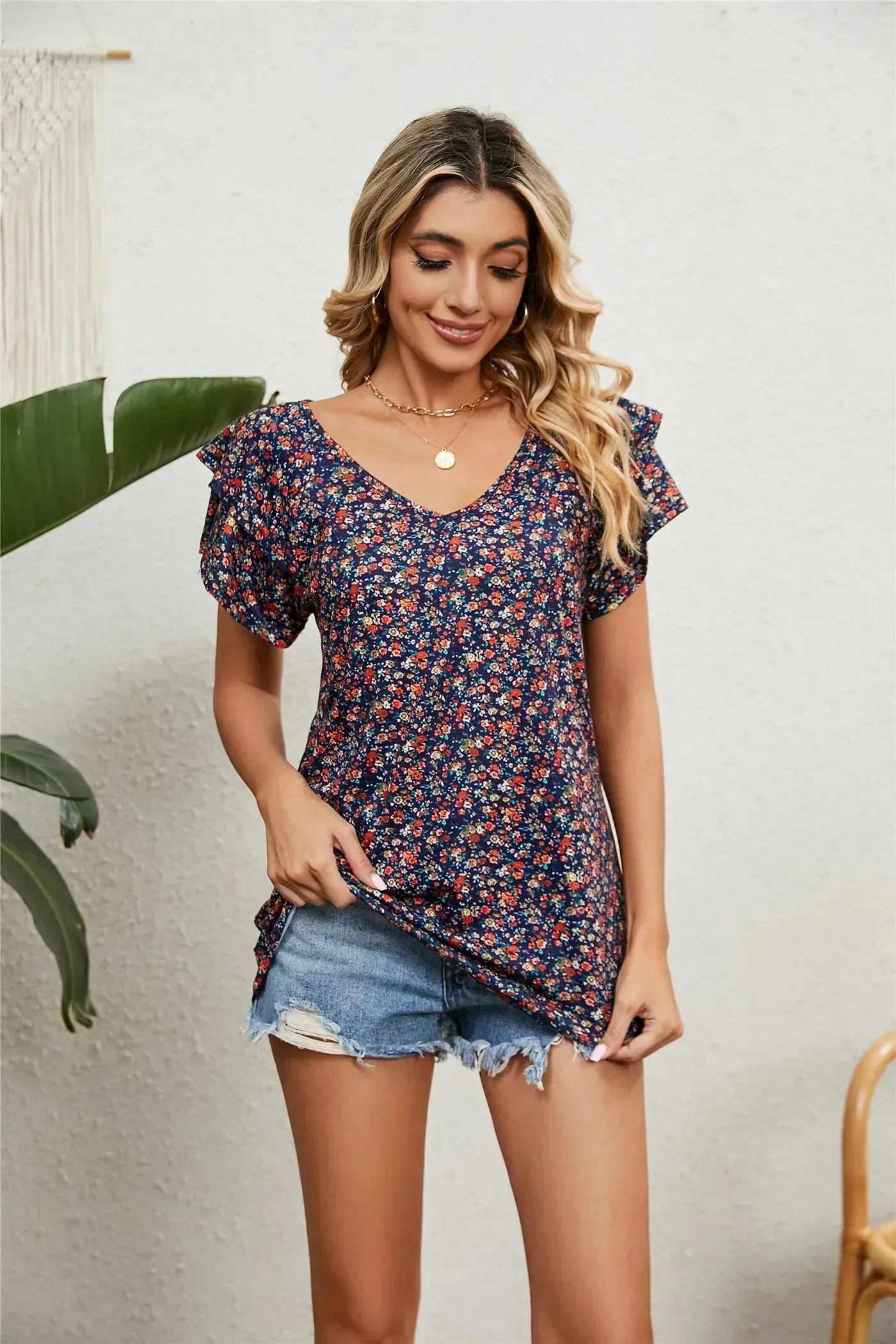 Women's Shirts & Blouses for Women Elegant Summer Tops Short Sleeve Korean Popular Clothes Red Blouse Woman Trend 2024 Clothing